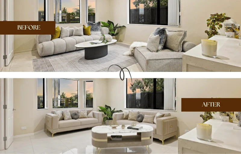 Elegant Beige Velvet Sofa - Plush Comfort