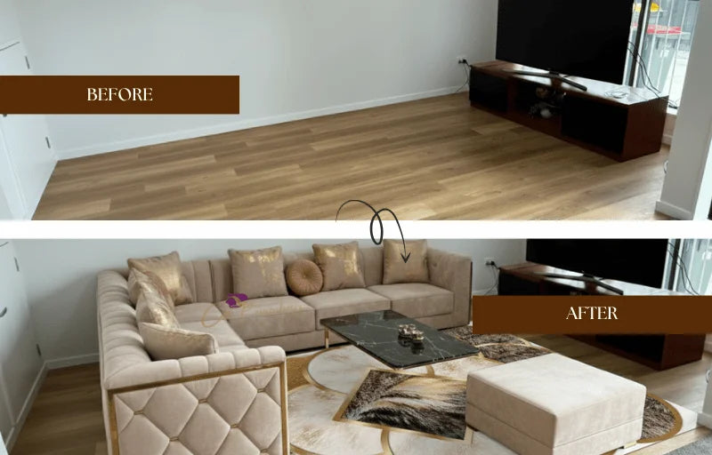 Monaco L-Shaped Sofa - Elegant Beige