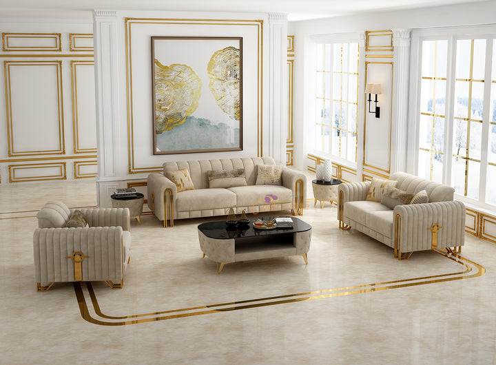 Serenity Lounge Suite | Fabric Sofa Set | 3+2+1 Seater | (Black, White, Brown, Green, Cherry, Pink, Cream, Blue, Grey & Caramel) R3151