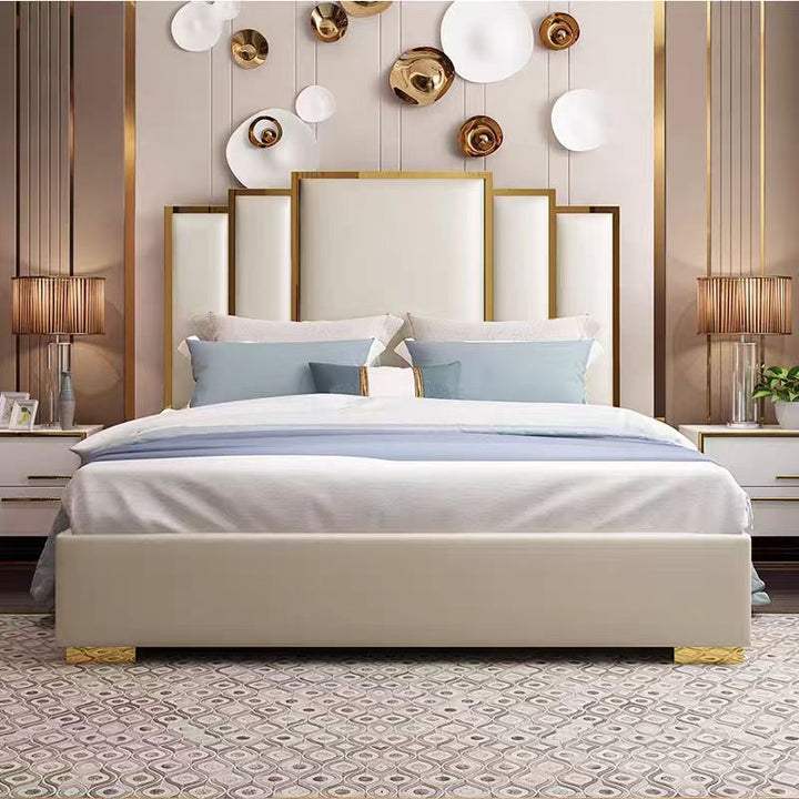 Zenith Modern Bed | Custom Color (White, Cream, Blue, Green, Black)